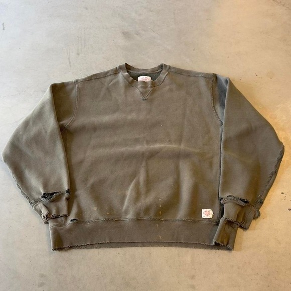 Eddie Bauer Other - Vintage Eddie Bauer faded olive green heavyweight thrashed blank crewneck